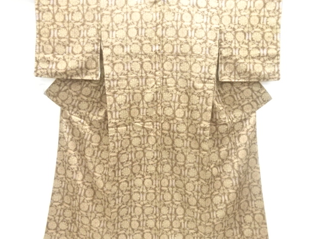 大正ロマン　花唐草模様上代紬着物